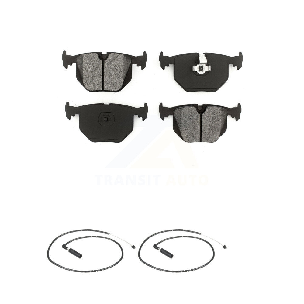 Semi-Metallic Disc Brake Pads And Wear Sensors Rear Kit For 2004-2010 BMW X3