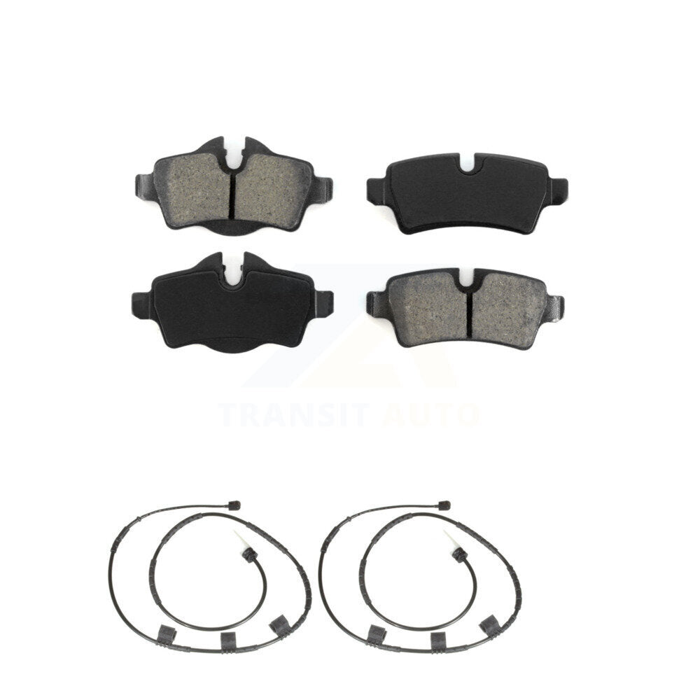 Semi-Metallic Disc Brake Pads And Wear Sensors Rear Kit For Mini Cooper 1.6L