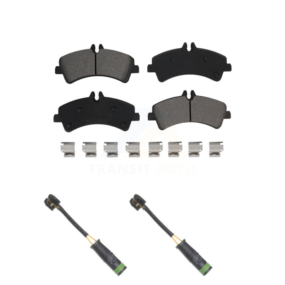 Semi-Metallic Brake Pad And Wear Sensor Rear Kit For Mercedes-Benz Sprinter 3500
