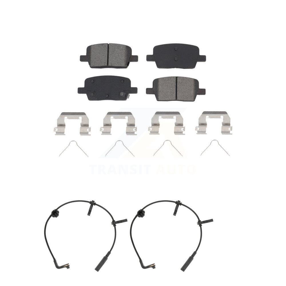 Semi-Metallic Disc Brake Pads And Wear Sensors Rear Kit For Cadillac CT6