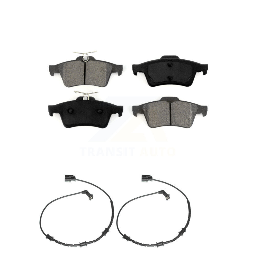 Semi-Metallic Disc Brake Pads And Wear Sensors Rear Kit For Jaguar XF XJ XK XKR
