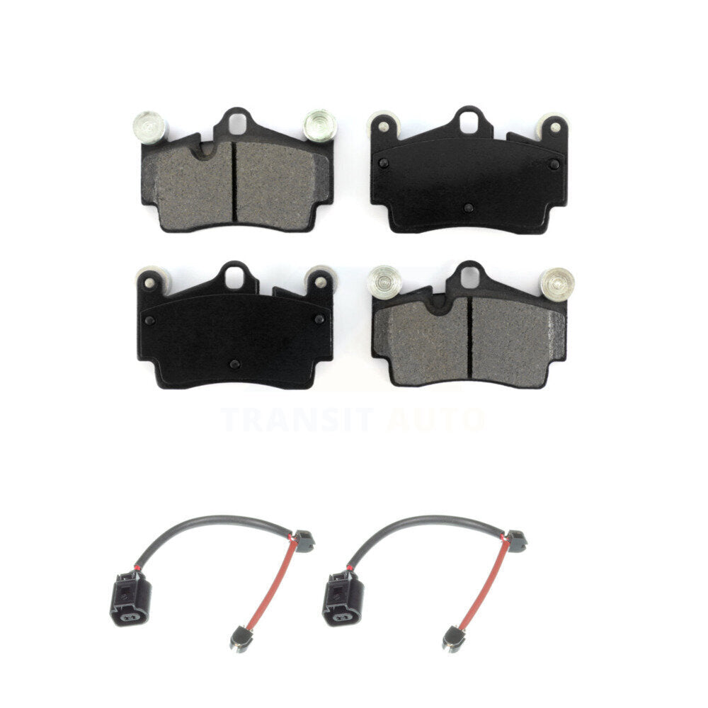 Semi-Metallic Disc Brake Pads And Wear Sensors Rear Kit For Porsche Cayenne