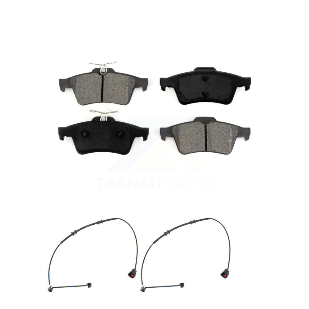 Semi-Metallic Disc Brake Pads And Wear Sensors Rear Kit For Jaguar XK XKR