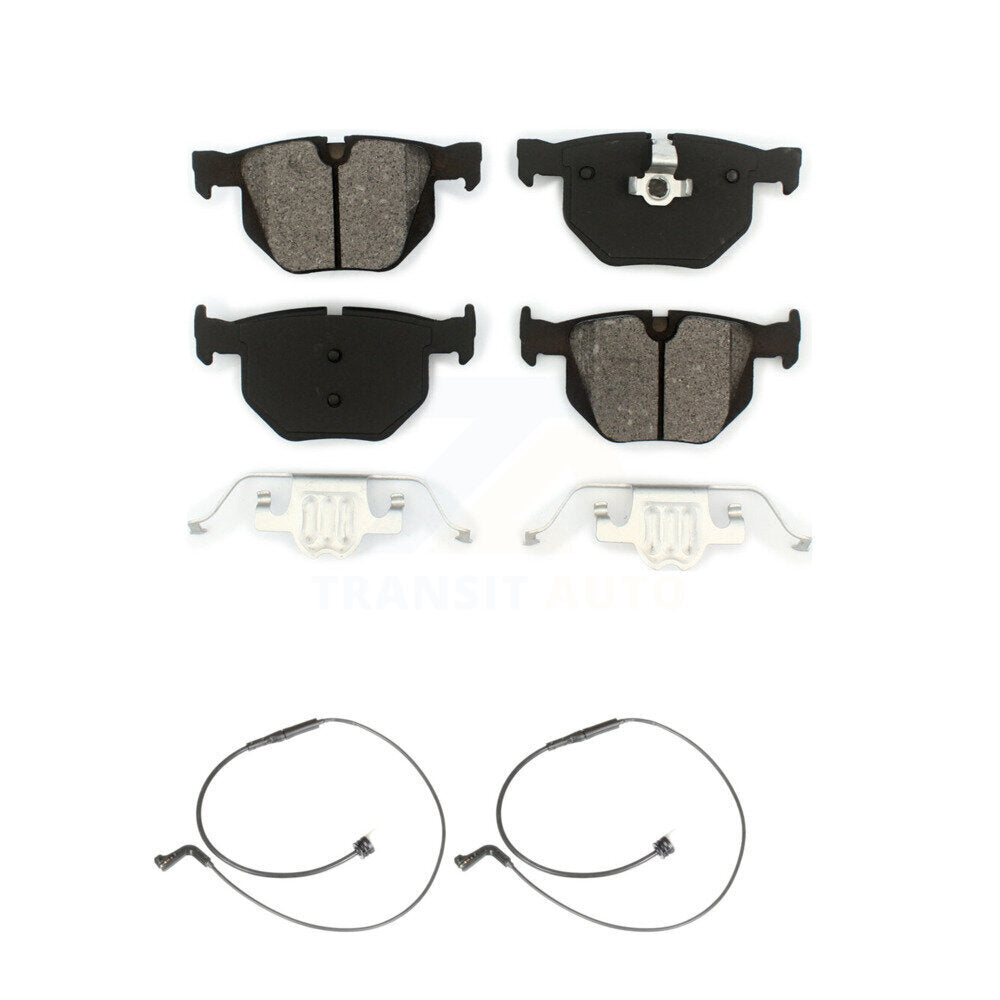 Semi-Metallic Brake Pad And Wear Sensor Rear Kit For BMW 530xi 535i xDrive 535xi