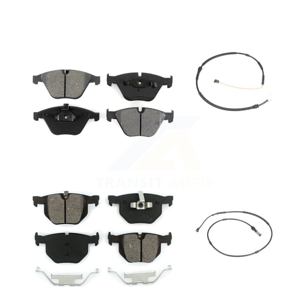Semi-Metallic Disc Brake Pads And Wear Sensor Front Rear Kit For BMW 335i xDrive