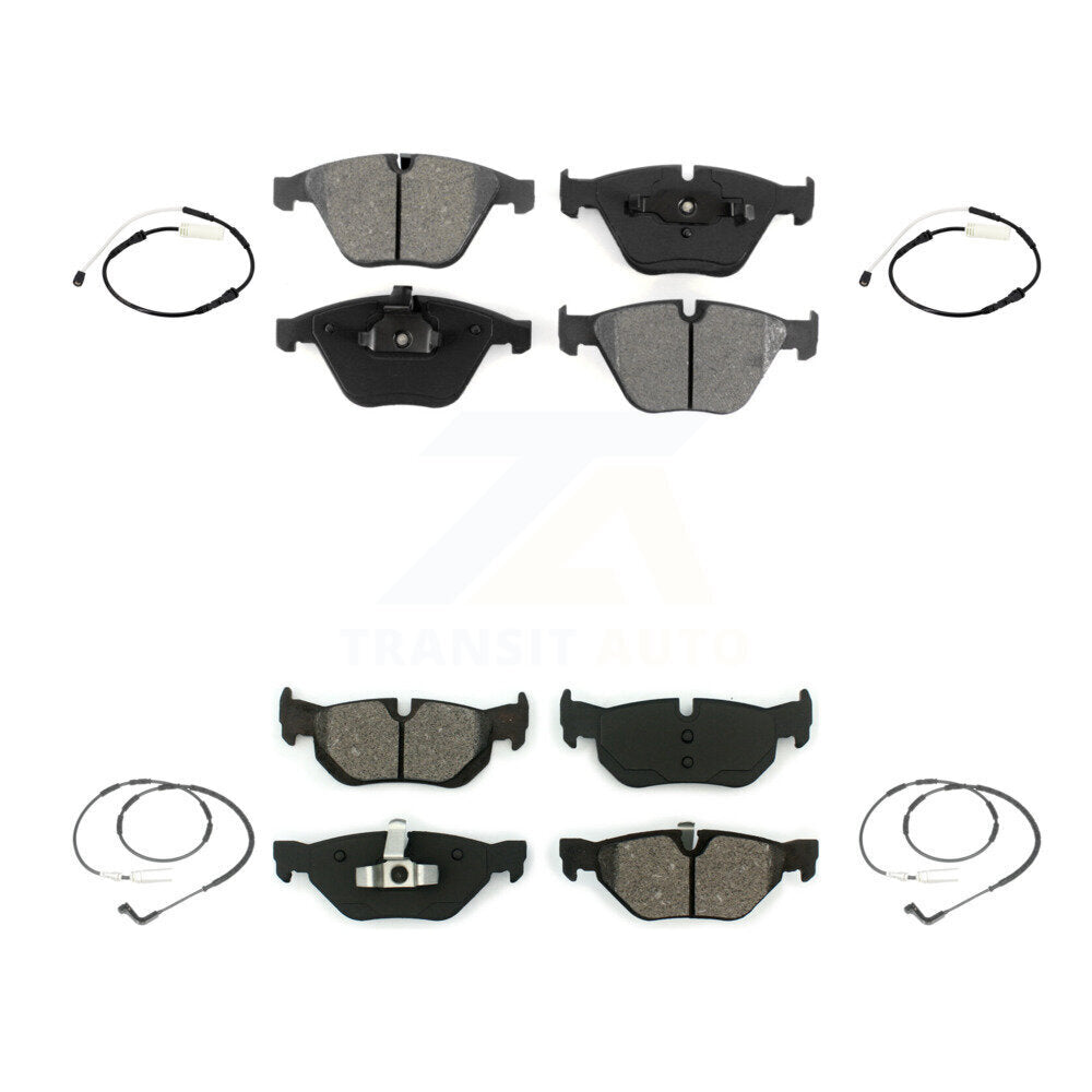 Semi-Metallic Disc Brake Pads And Wear Sensors Front Rear Kit For BMW 323i 328i