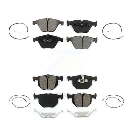 Semi-Metallic Disc Brake Pads And Wear Sensor Front Rear Kit For BMW 335i xDrive