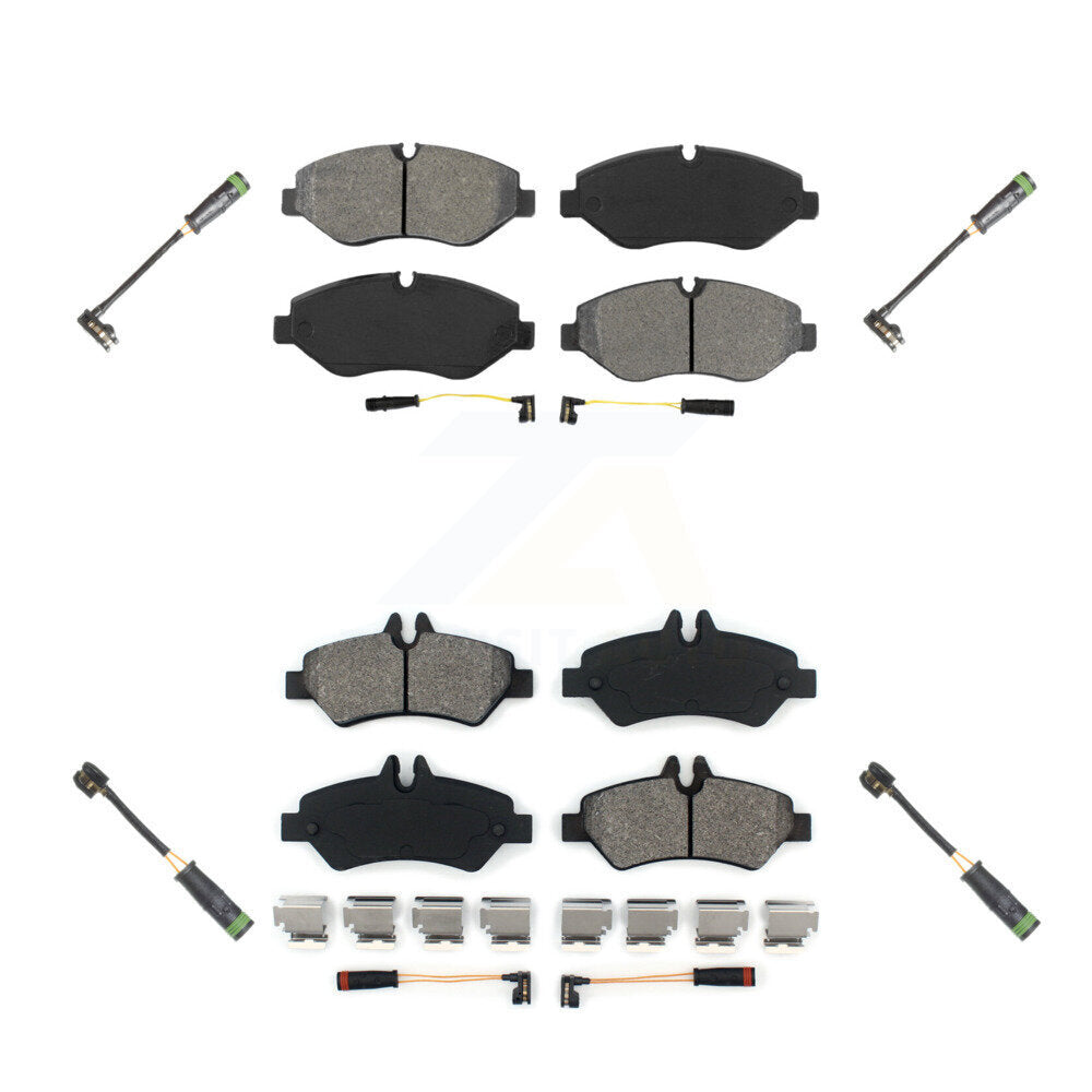 Semi-Metallic Disc Brake Pads And Extra Wear Sensors Front Rear Kit For