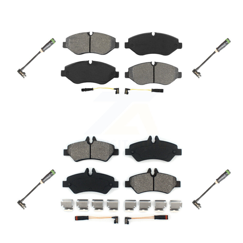 Semi-Metallic Disc Brake Pads And Extra Wear Sensors Front Rear Kit For