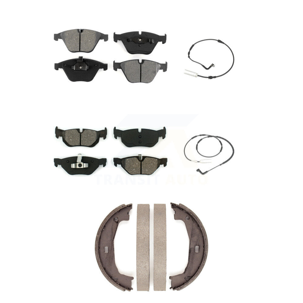 Semi-Metallic Disc Brake Pads Wear Sensor Front Rear Kit (5Pc) For BMW 328i 323i
