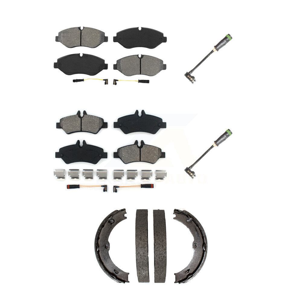 Semi-Metallic Disc Brake Pads And Extra Wear Sensors Front Rear Kit For