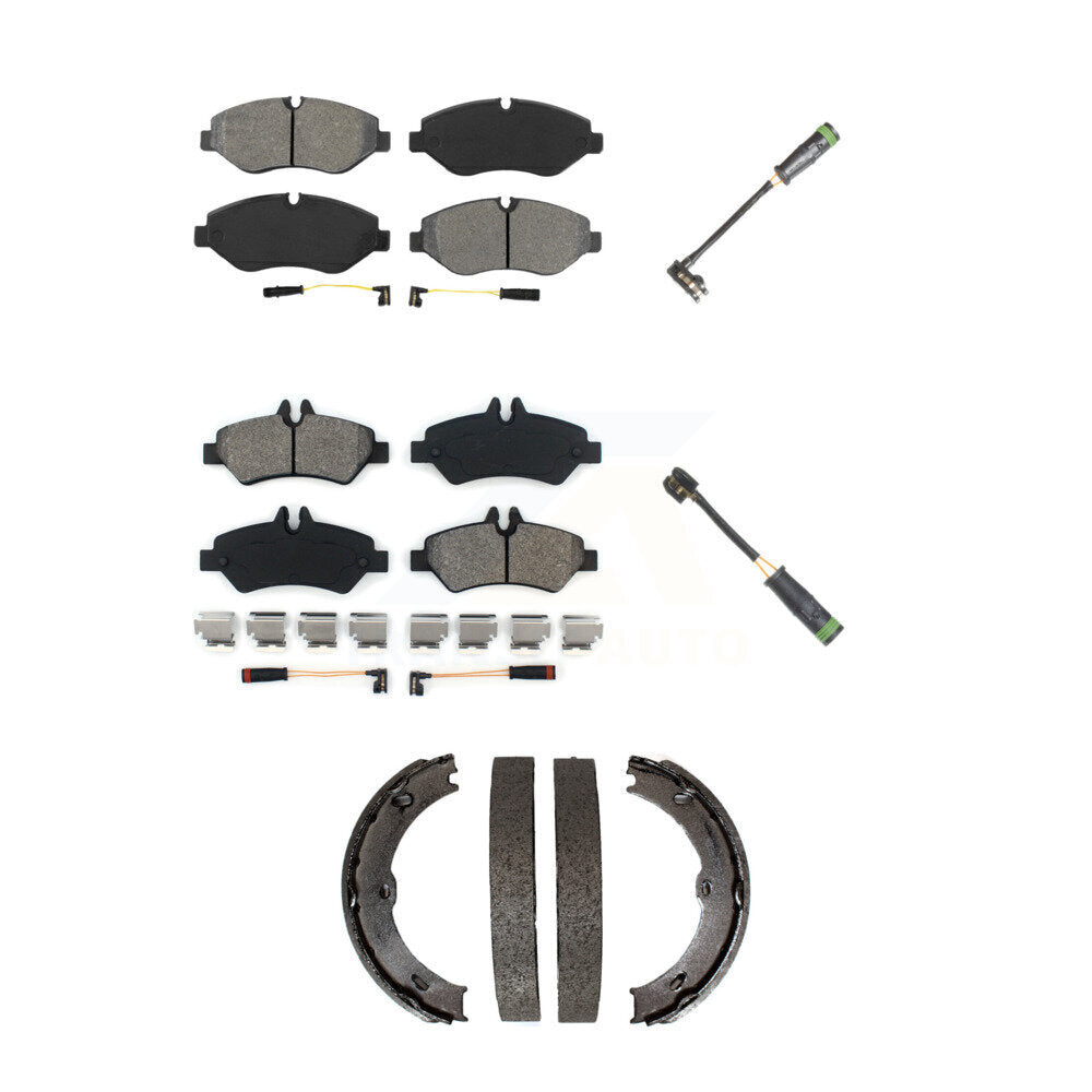 Semi-Metallic Disc Brake Pads And Extra Wear Sensors Front Rear Kit For