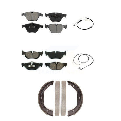 Semi-Metallic Disc Brake Pads And Wear Sensors Front Rear Kit (5Pc) For BMW 328i