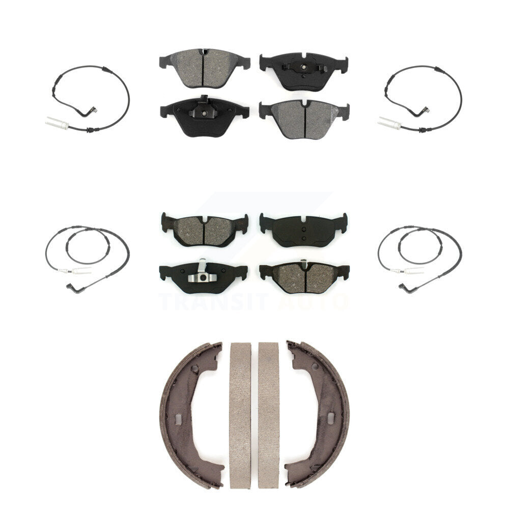 Semi-Metallic Disc Brake Pads Wear Sensor Front Rear Kit (7Pc) For BMW 328i 323i