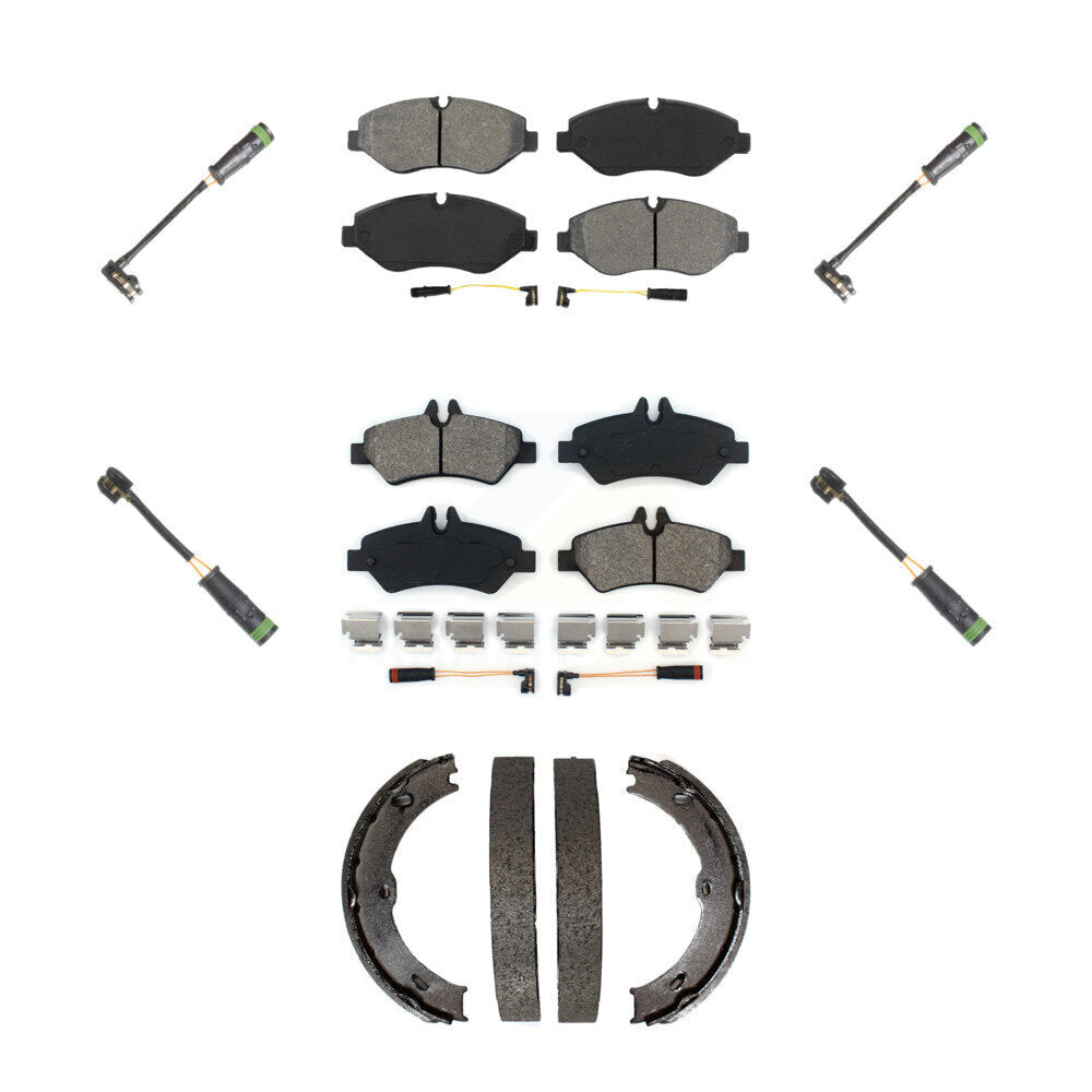 Semi-Metallic Disc Brake Pads And Extra Wear Sensors Front Rear Kit For
