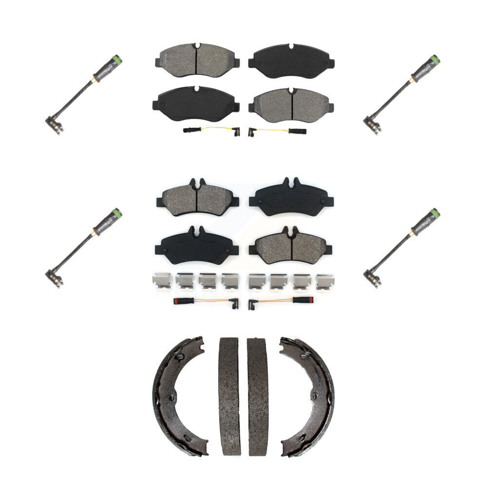 Semi-Metallic Disc Brake Pads And Extra Wear Sensors Front Rear Kit For