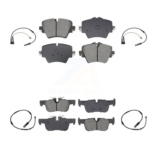 Semi-Metallic Brake Pad And Wear Sensor Front Rear Kit For BMW X1 Mini Cooper X2