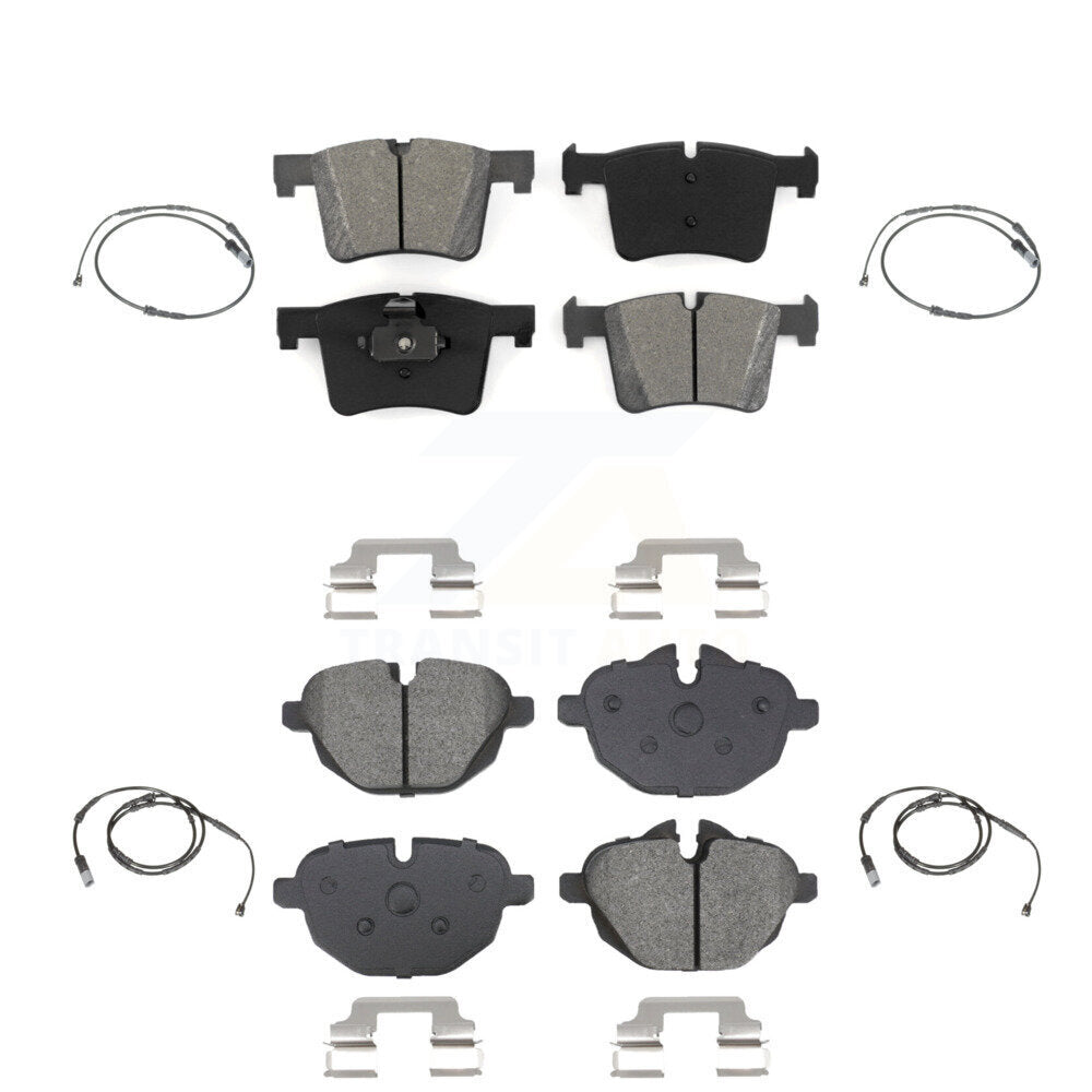 Semi-Metallic Disc Brake Pads And Wear Sensors Front Rear Kit For BMW X3 X4