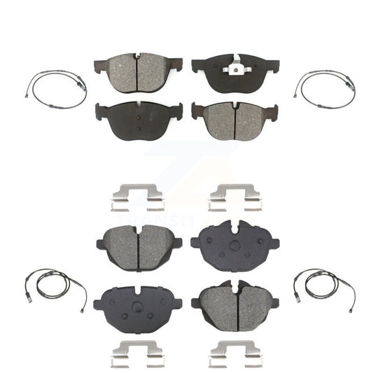 Semi-Metallic Brake Pad And Wear Sensor Front Rear Kit For 2016-2018 BMW X4 M40i
