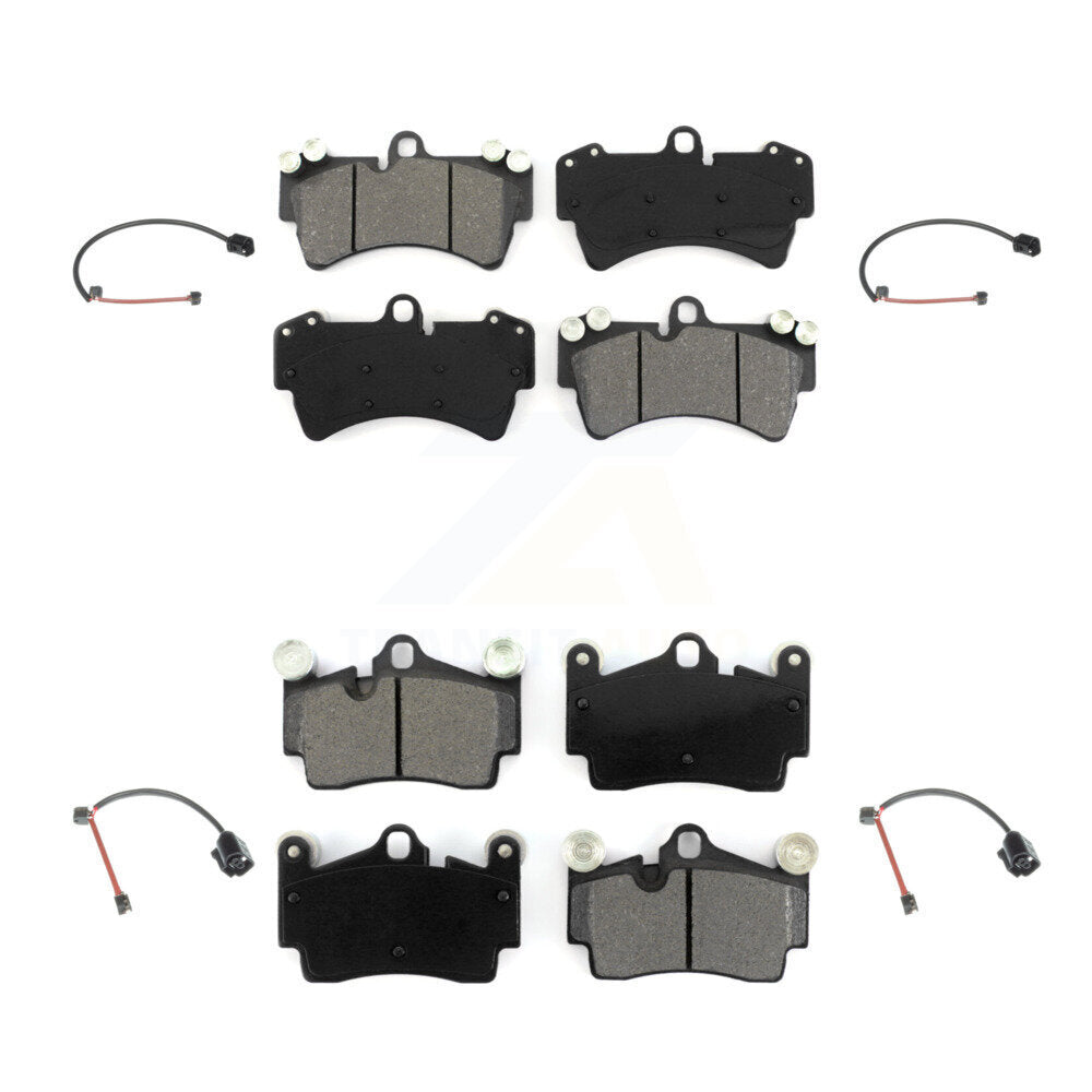 Semi-Metallic Brake Pad & Wear Sensor Front Rear Kit For Audi Q7 Porsche Cayenne