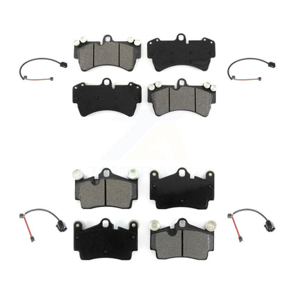 Semi-Metallic Brake Pad & Wear Sensor Front Rear Kit For Audi Q7 Porsche Cayenne