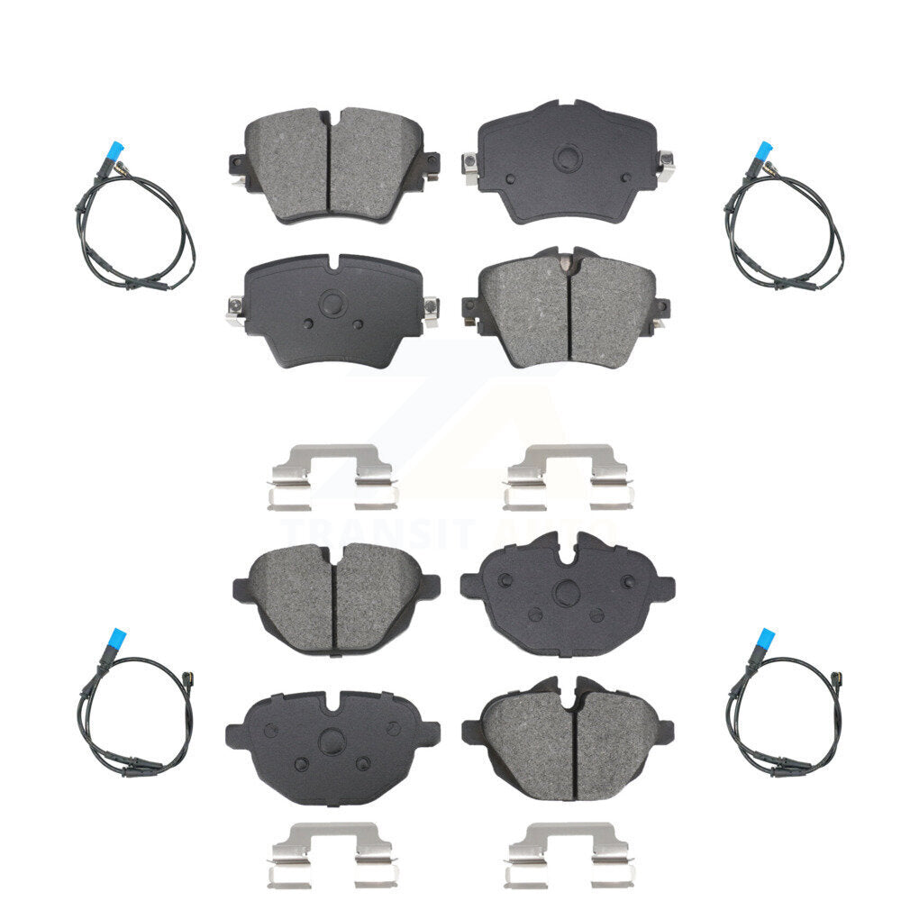 Semi-Metallic Disc Brake Pads And Wear Sensors Front Rear Kit For BMW X3