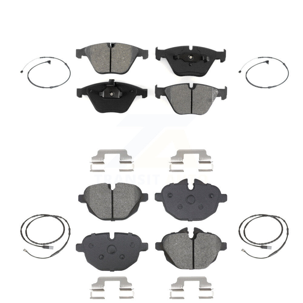 Semi-Metallic Disc Brake Pads And Wear Sensors Front Rear Kit For BMW Z4