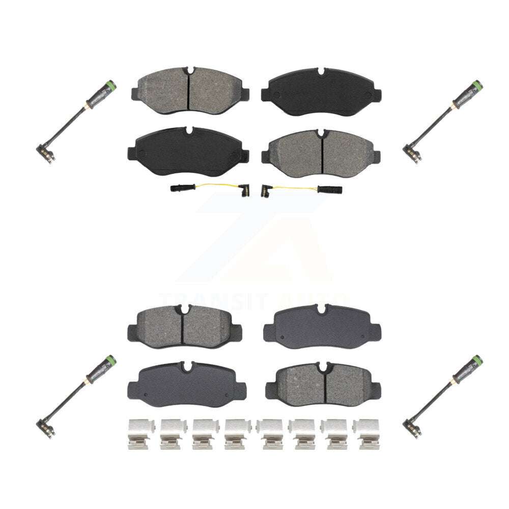 Semi-Metallic Disc Brake Pads And Extra Wear Sensors Front Rear Kit For