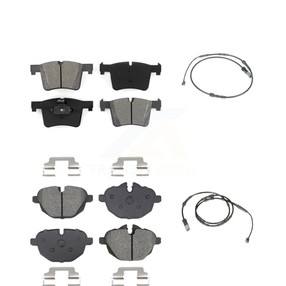 Semi-Metallic Disc Brake Pads And Wear Sensors Front Rear Kit For BMW X3 X4