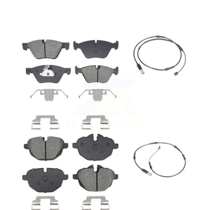 Semi-Metallic Disc Brake Pads And Wear Sensors Front Rear Kit For BMW 528i
