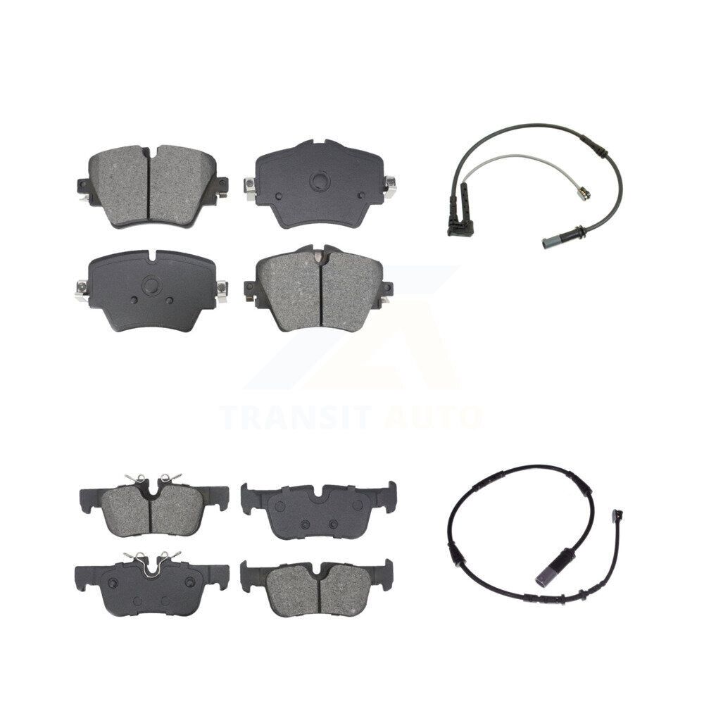 Semi-Metallic Brake Pad And Wear Sensor Front Rear Kit For BMW X1 Mini Cooper X2
