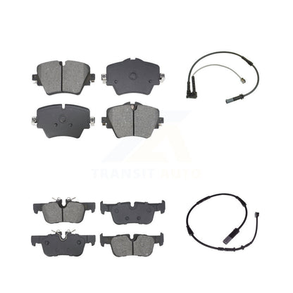 Semi-Metallic Brake Pad And Wear Sensor Front Rear Kit For BMW X1 Mini Cooper X2
