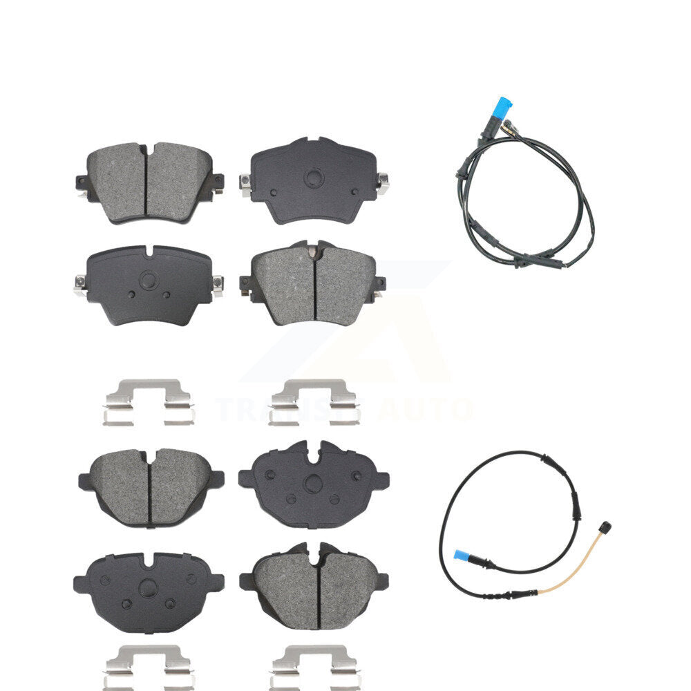 Semi-Metallic Disc Brake Pads And Wear Sensors Front Rear Kit For BMW X4