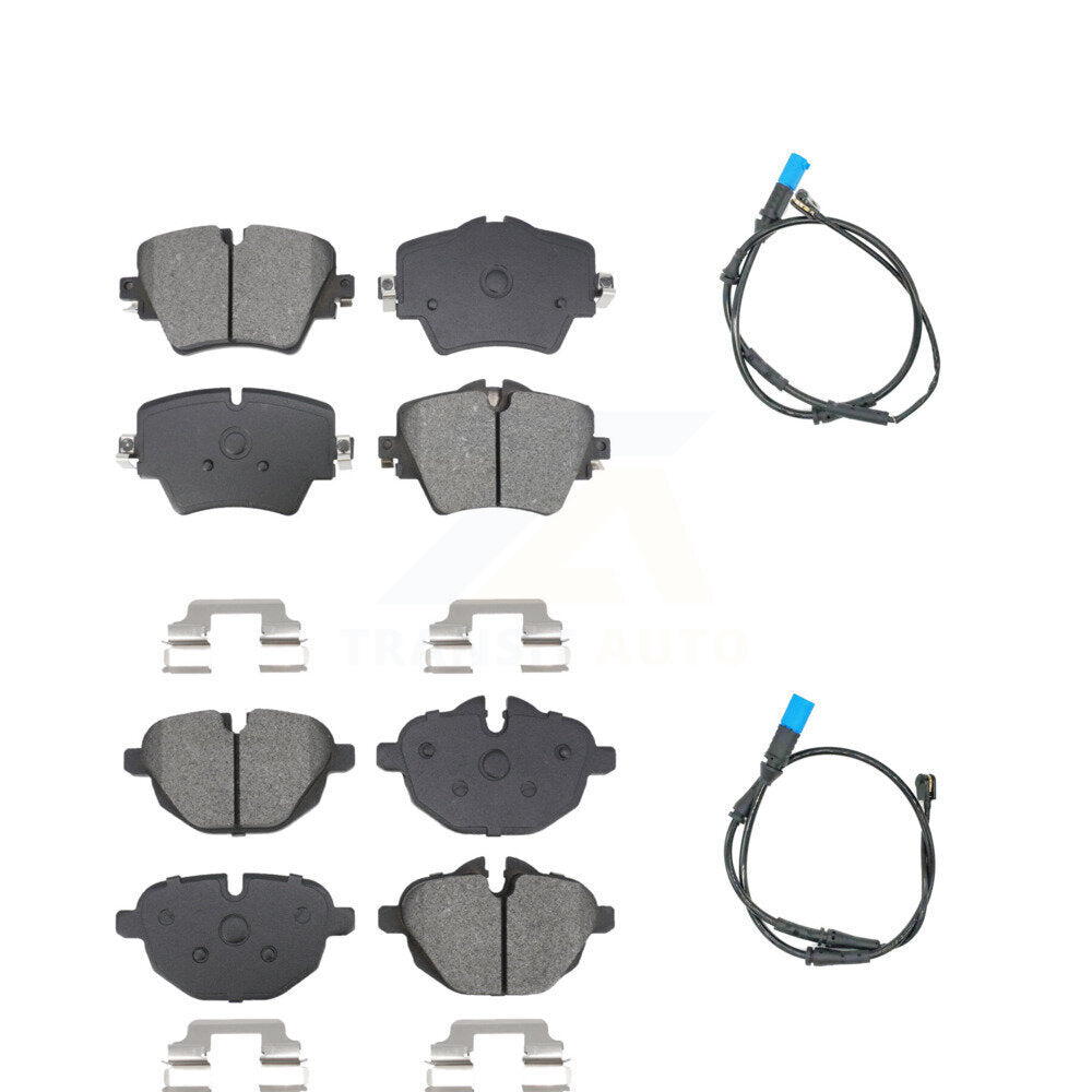 Semi-Metallic Disc Brake Pads And Wear Sensors Front Rear Kit For BMW X3