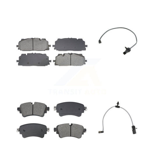 Semi-Metallic Disc Brake Pad & Wear Sensor Front Rear Kit For Audi A6 Quattro A7