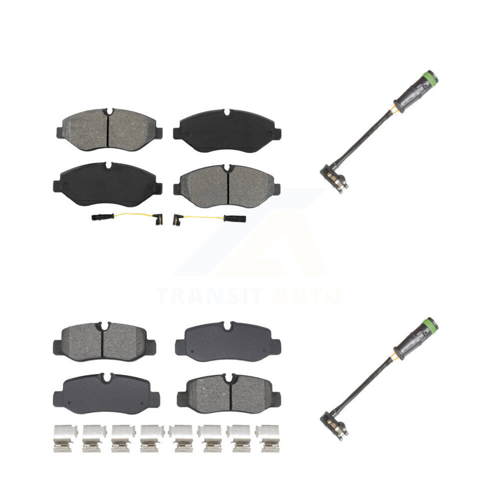 Semi-Metallic Disc Brake Pads And Extra Wear Sensors Front Rear Kit For