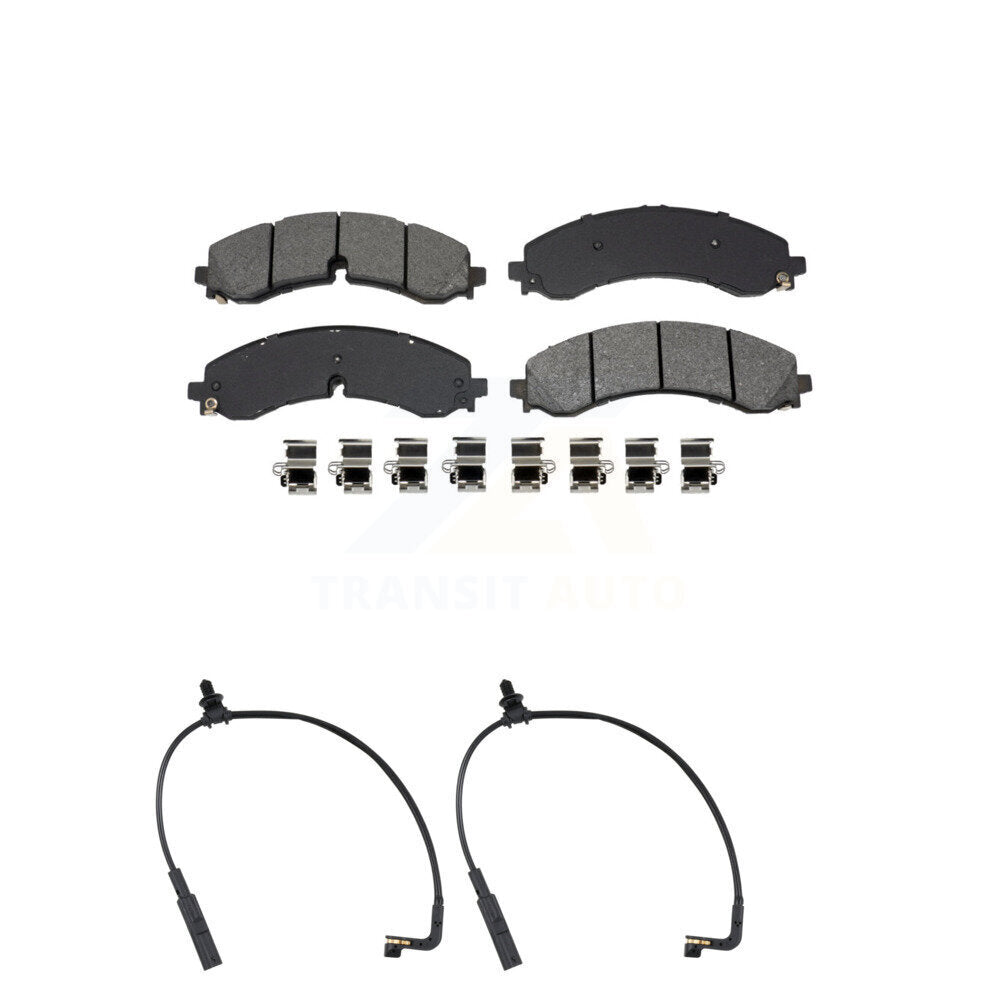 Semi-Metallic Brake Pad & Wear Sensor Front Kit For GMC Chevrolet Sierra 2500 HD
