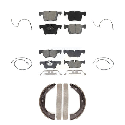 Semi-Metallic Brake Pad And Wear Sensor Front Rear Kit (7Pc) For BMW 320i xDrive