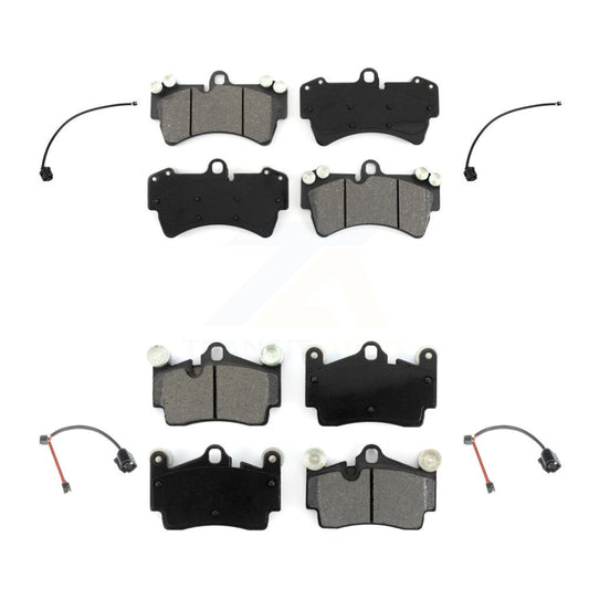 Semi-Metallic Disc Brake Pads And Wear Sensors Front Rear Kit For Audi Q7