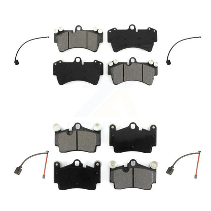 Semi-Metallic Disc Brake Pads And Wear Sensors Front Rear Kit For Audi Q7