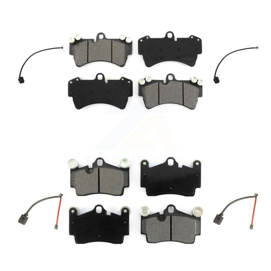Semi-Metallic Disc Brake Pads And Wear Sensors Front Rear Kit For Audi Q7