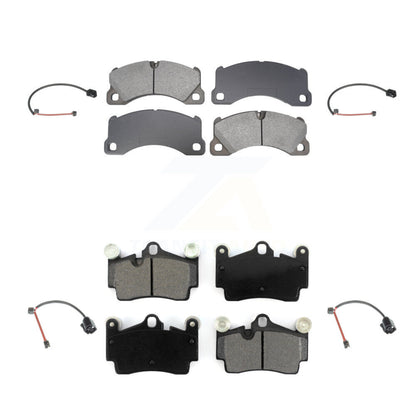 Semi-Metallic Disc Brake Pads And Wear Sensor Front Rear Kit For Porsche Cayenne