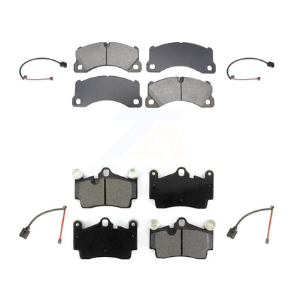 Semi-Metallic Disc Brake Pads And Wear Sensor Front Rear Kit For Porsche Cayenne