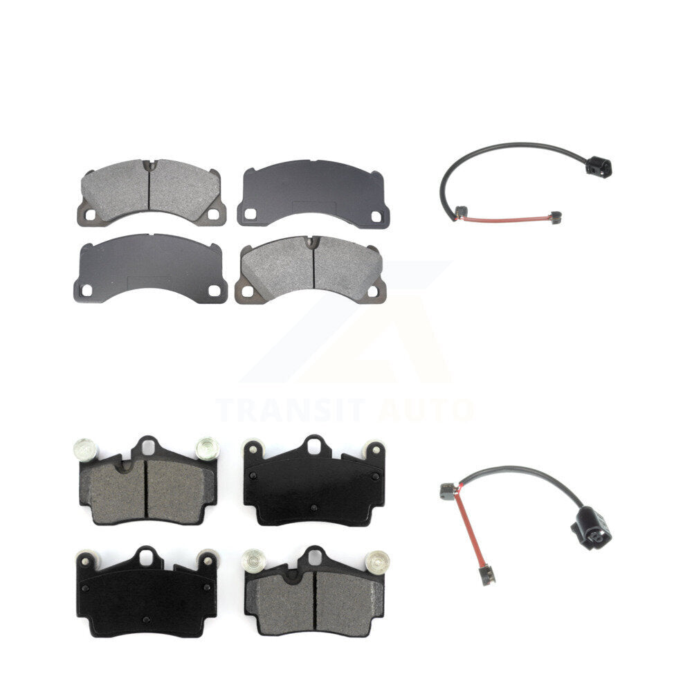 Semi-Metallic Disc Brake Pads And Wear Sensor Front Rear Kit For Porsche Cayenne