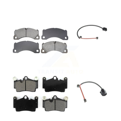 Semi-Metallic Disc Brake Pads And Wear Sensor Front Rear Kit For Porsche Cayenne