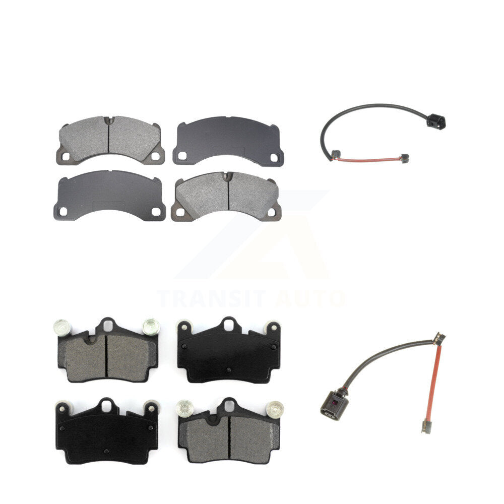 Semi-Metallic Disc Brake Pads And Wear Sensor Front Rear Kit For Porsche Cayenne