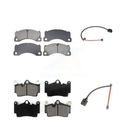 Semi-Metallic Disc Brake Pads And Wear Sensor Front Rear Kit For Porsche Cayenne