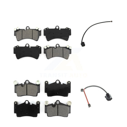 Semi-Metallic Disc Brake Pads And Wear Sensors Front Rear Kit For Audi Q7