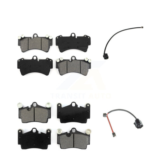 Semi-Metallic Disc Brake Pads And Wear Sensors Front Rear Kit For Audi Q7