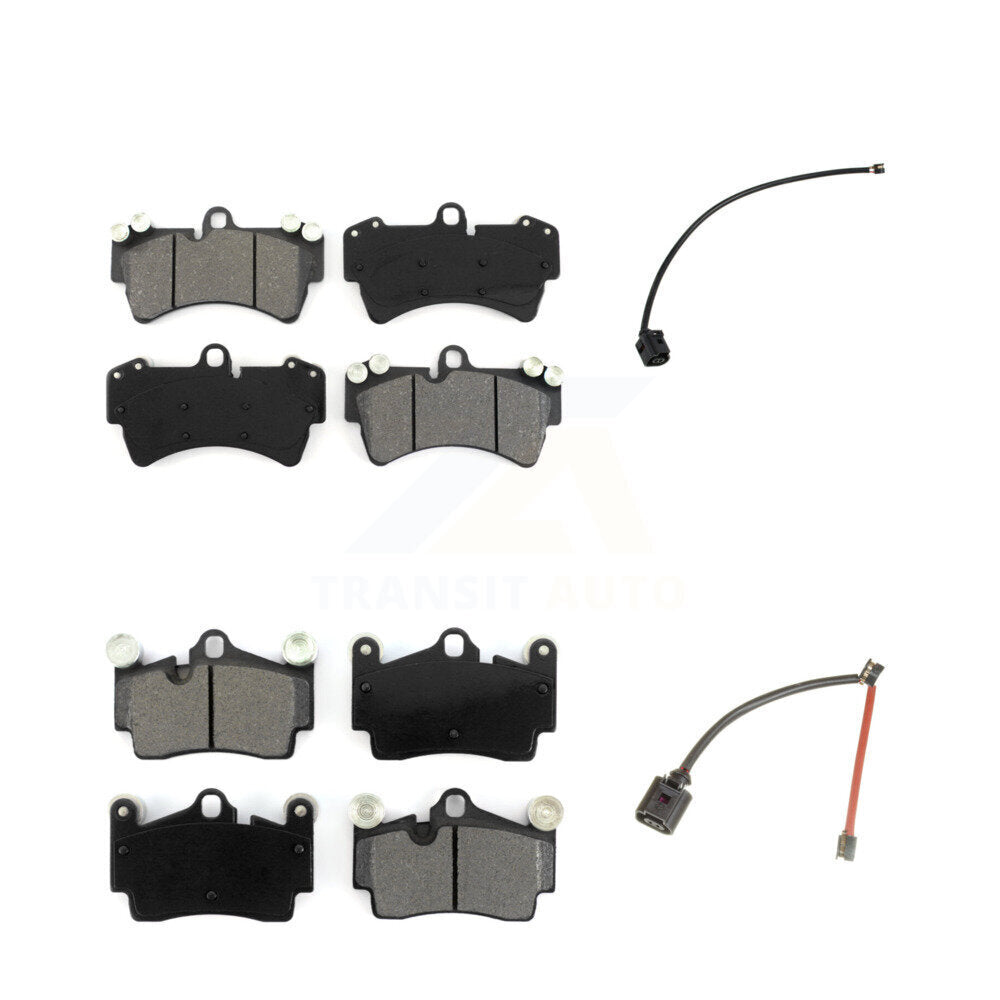 Semi-Metallic Disc Brake Pads And Wear Sensors Front Rear Kit For Audi Q7